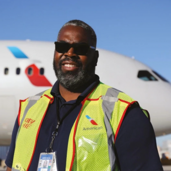 An IAM member at Airlines at the Philadelphia International Airport