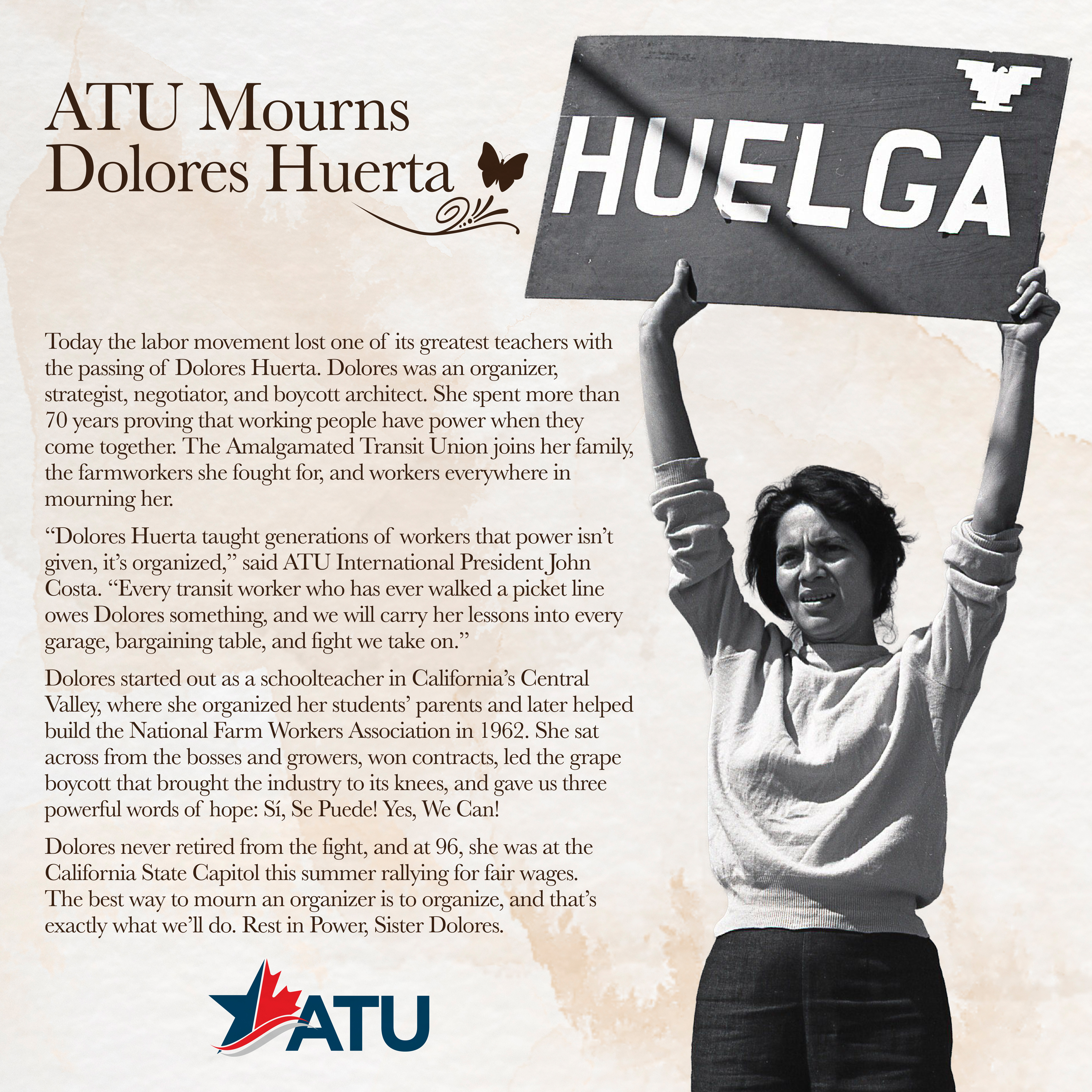 ATU Mourns Huerta