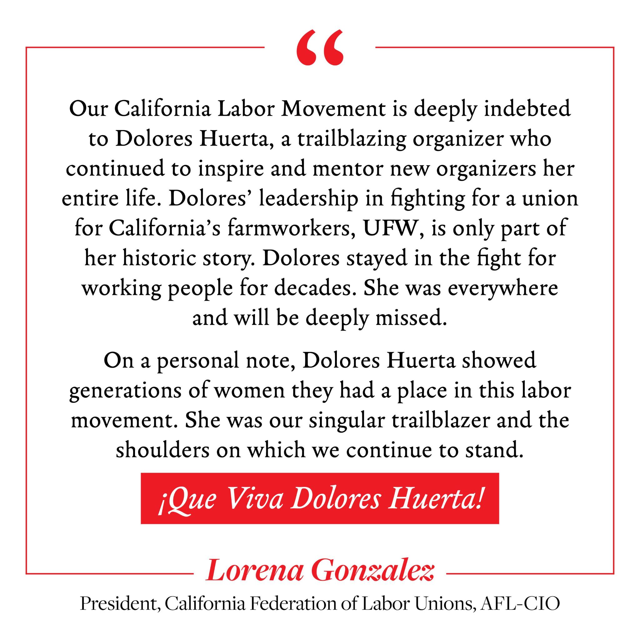 Dolores Huerta Statement