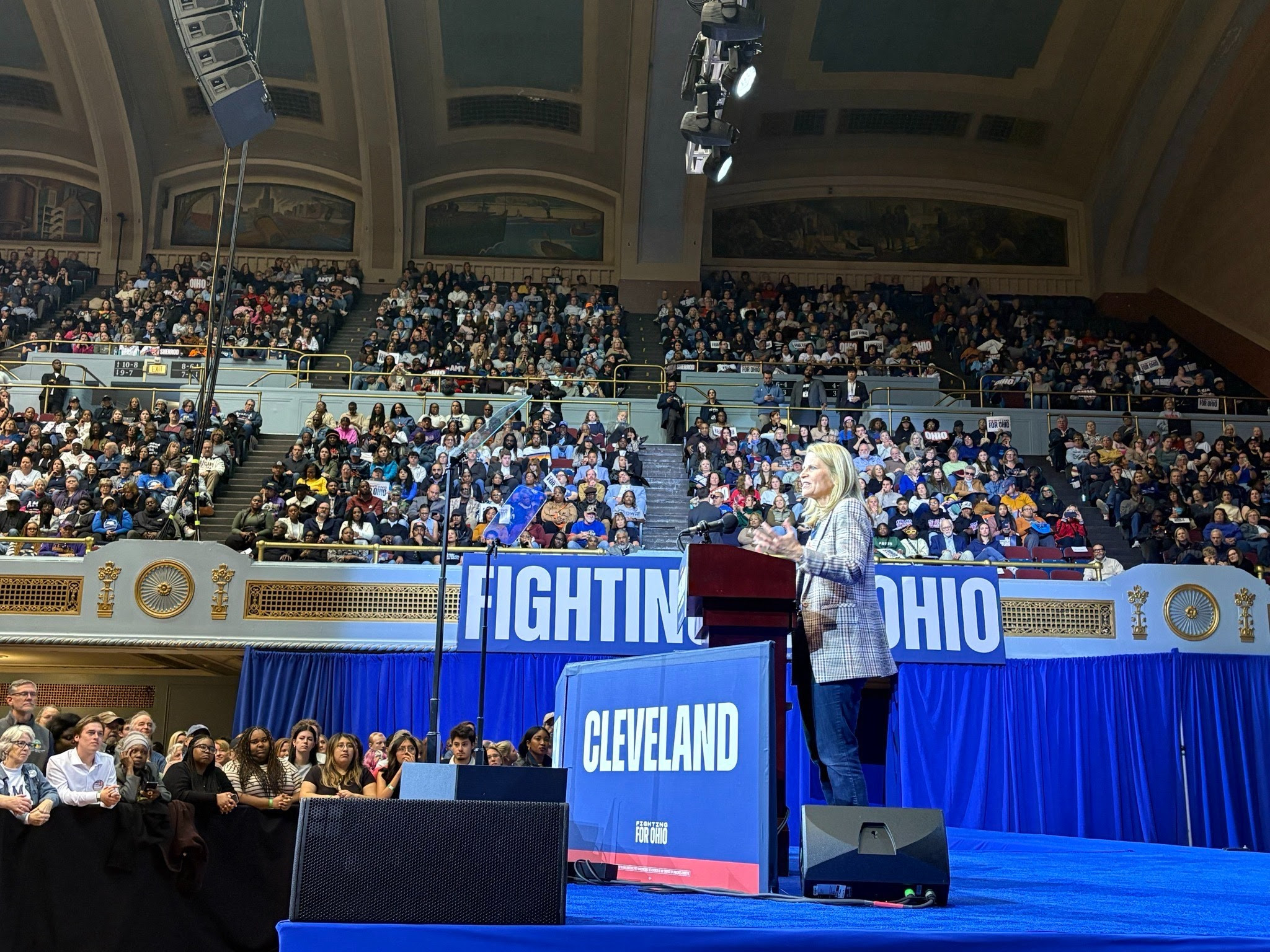President Shuler addressing the crowd in Cleveland.